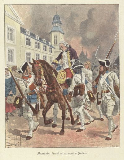 Der verwundete General Montcalm wird nach Quebec zurückgebracht, 1759 von Louis Charles Bombled